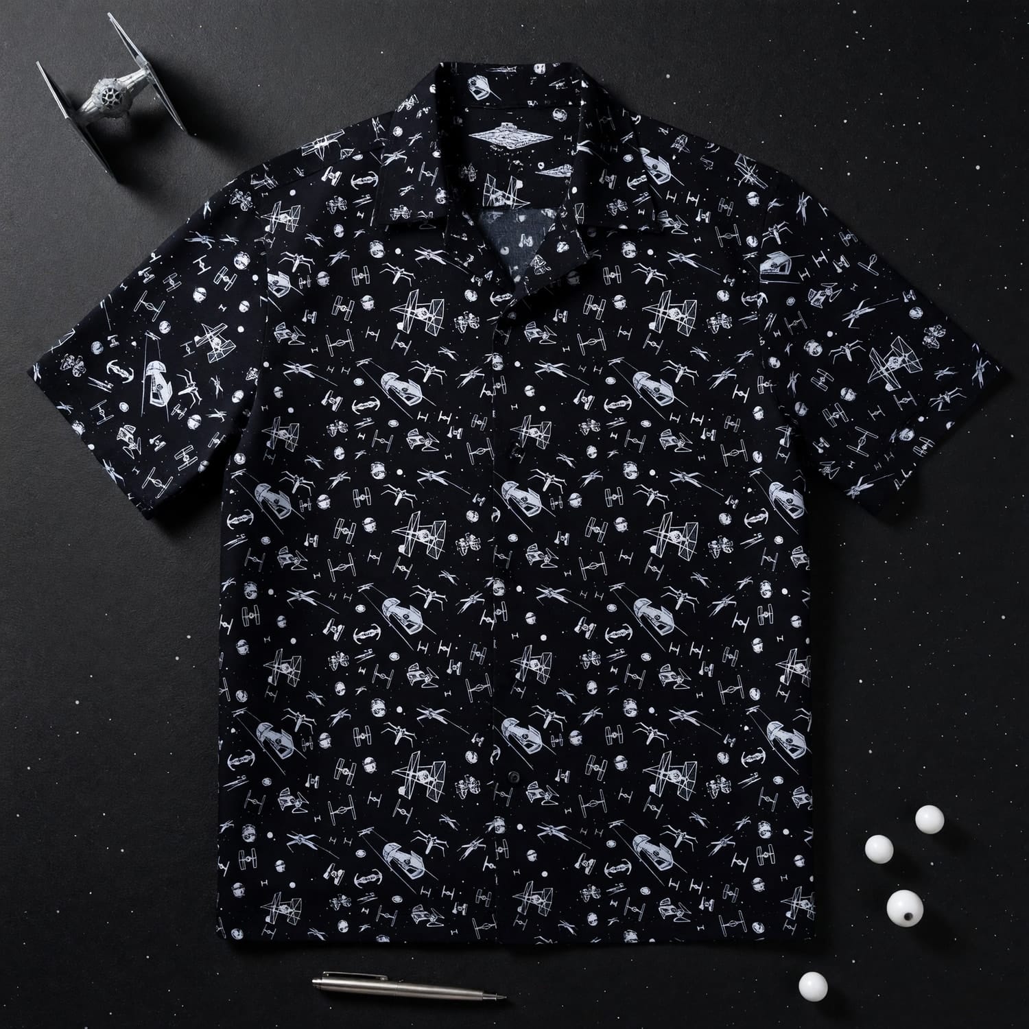 Galactic Spaceships Hawaiian Shirt - Galactic Fleet Pattern