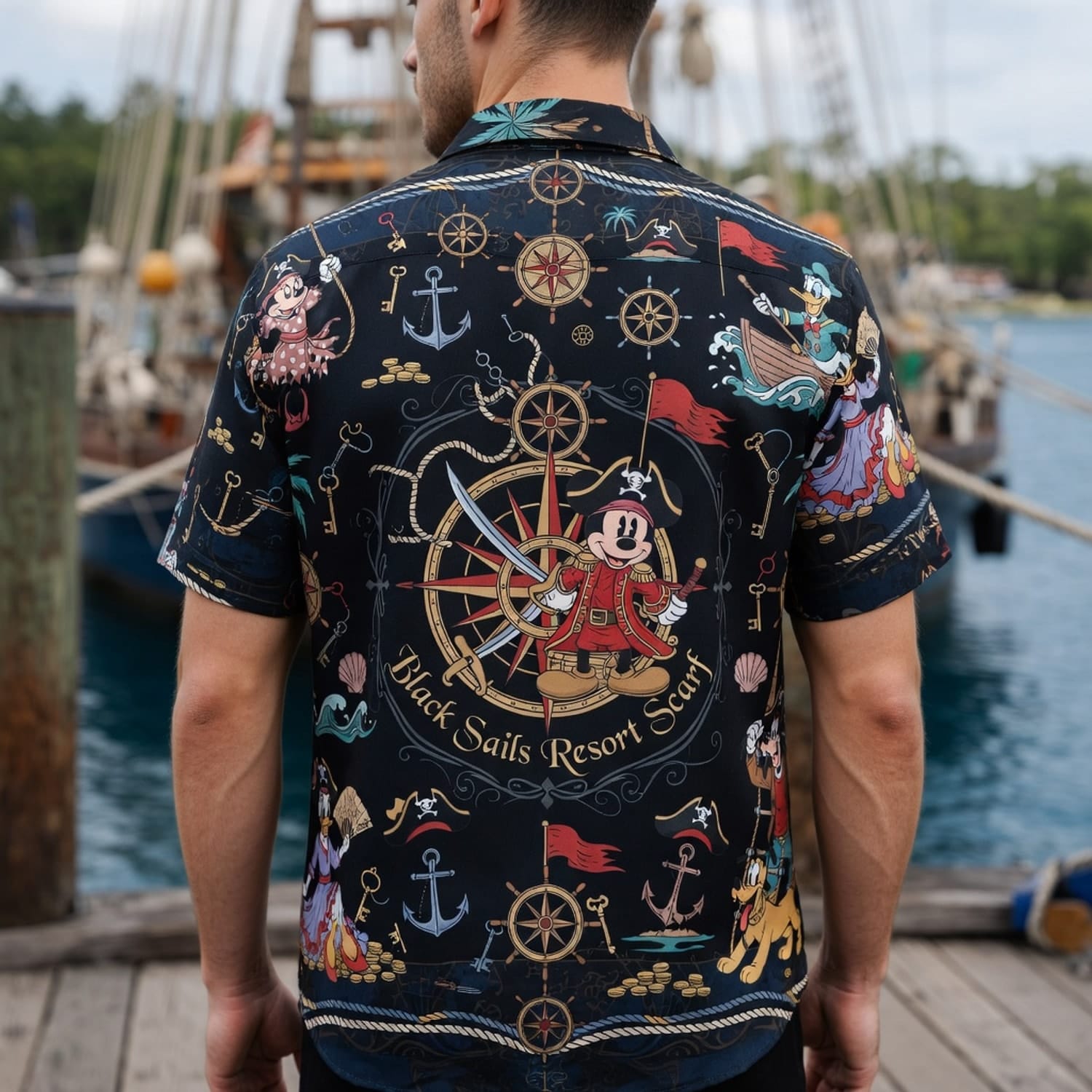 Pirate Mouse Hawaiian Shirt - Nautical Cartoon Beach Apparel