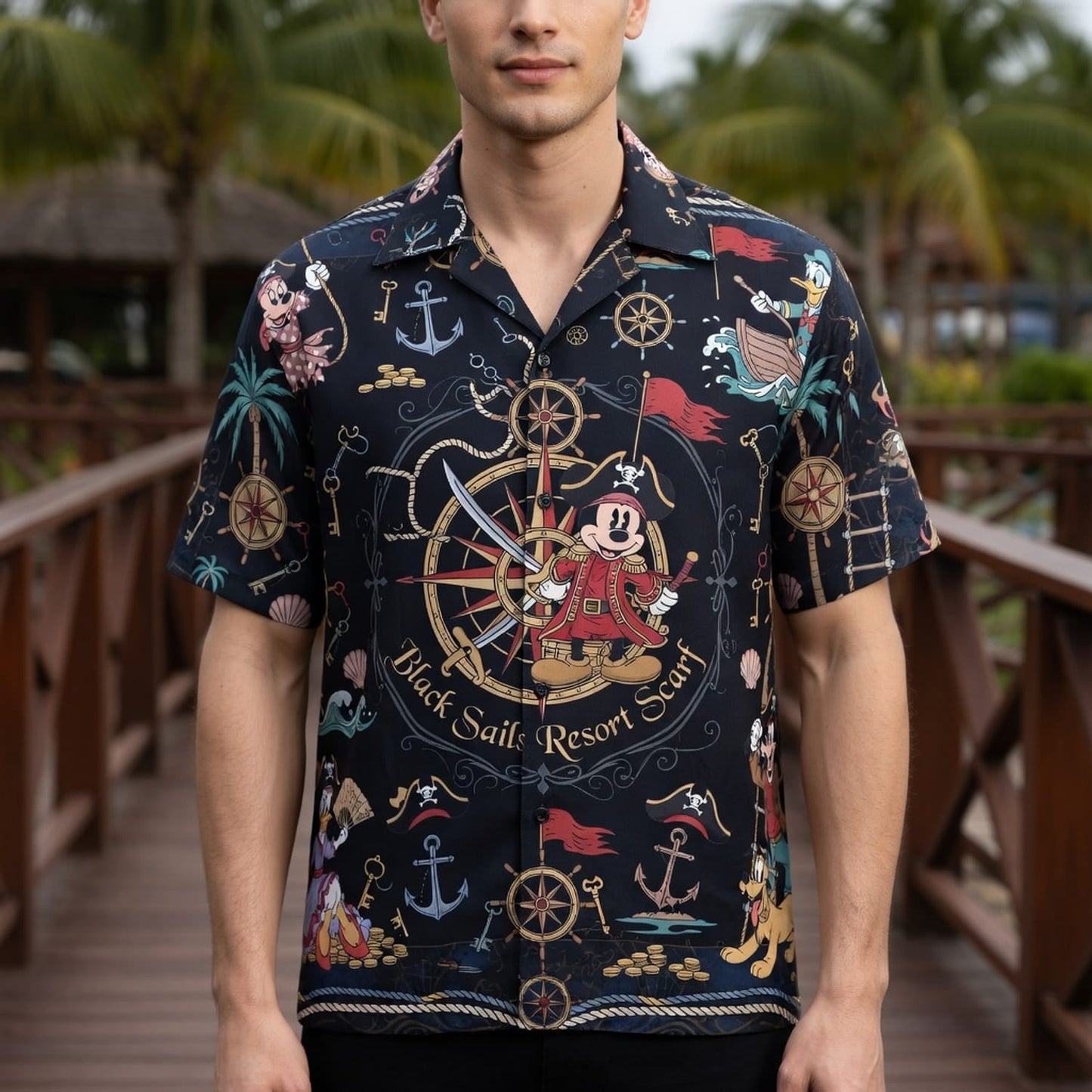 Pirate Mouse Hawaiian Shirt - Nautical Cartoon Beach Apparel