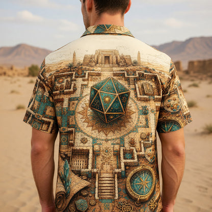 Ancient Temple D20 Hawaiian Shirt - Fantasy RPG Adventure