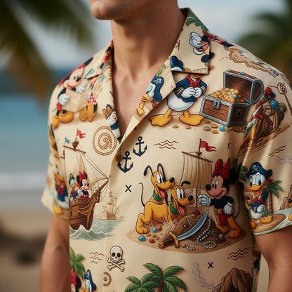Mouse Pirate Hawaiian Shirt - Tropical Treasure Map Adventure
