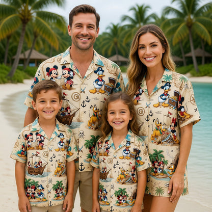 Mouse Pirate Hawaiian Shirt - Tropical Treasure Map Adventure