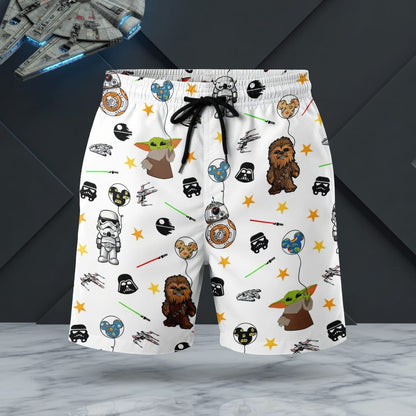Galactic Characters Premium Hawaiian Shirt/Short, Green Baby Alien Furry Giant Button Shirt Men, Galactic Short Sleeve S