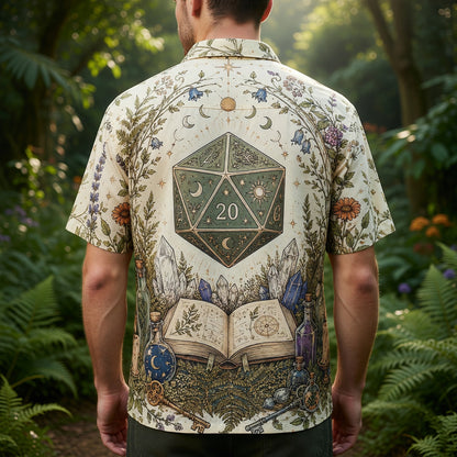 Mystic D20 Hawaiian Shirt - Fantasy RPG Witchcraft Apparel