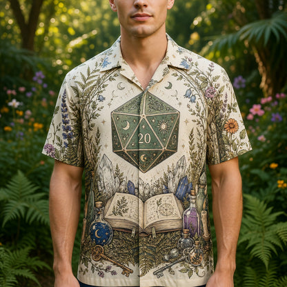 Mystic D20 Hawaiian Shirt - Fantasy RPG Witchcraft Apparel