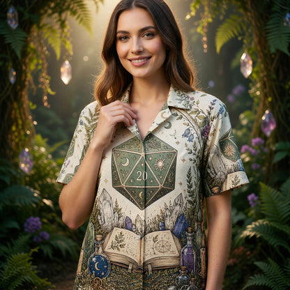 Mystic D20 Hawaiian Shirt - Fantasy RPG Witchcraft Apparel