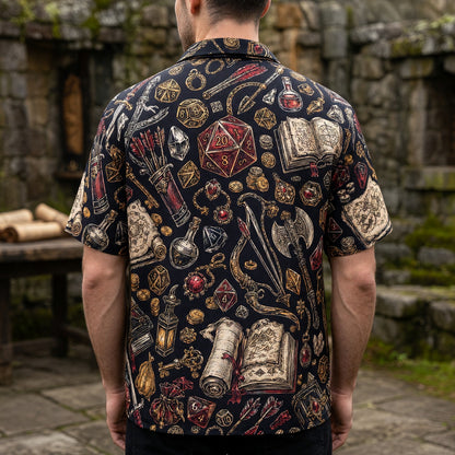 Fantasy Dungeon Hawaiian Shirt - Fantasy Dice RPG Apparel