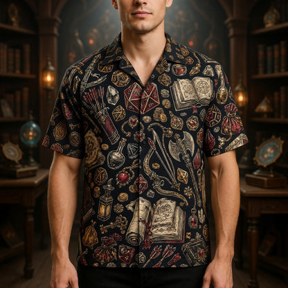 Fantasy Dungeon Hawaiian Shirt - Fantasy Dice RPG Apparel