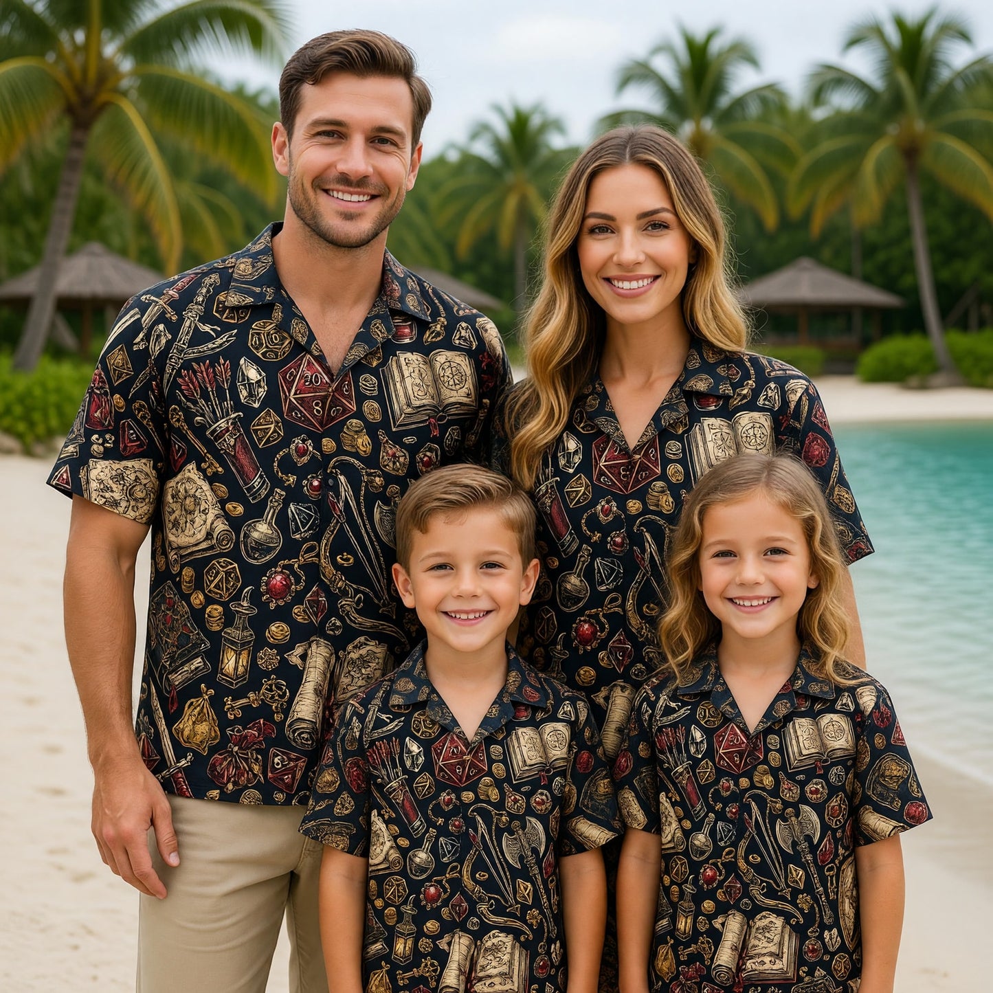 Fantasy Dungeon Hawaiian Shirt - Fantasy Dice RPG Apparel