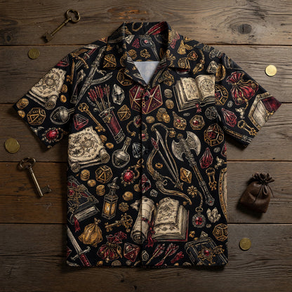 Fantasy Dungeon Hawaiian Shirt - Fantasy Dice RPG Apparel