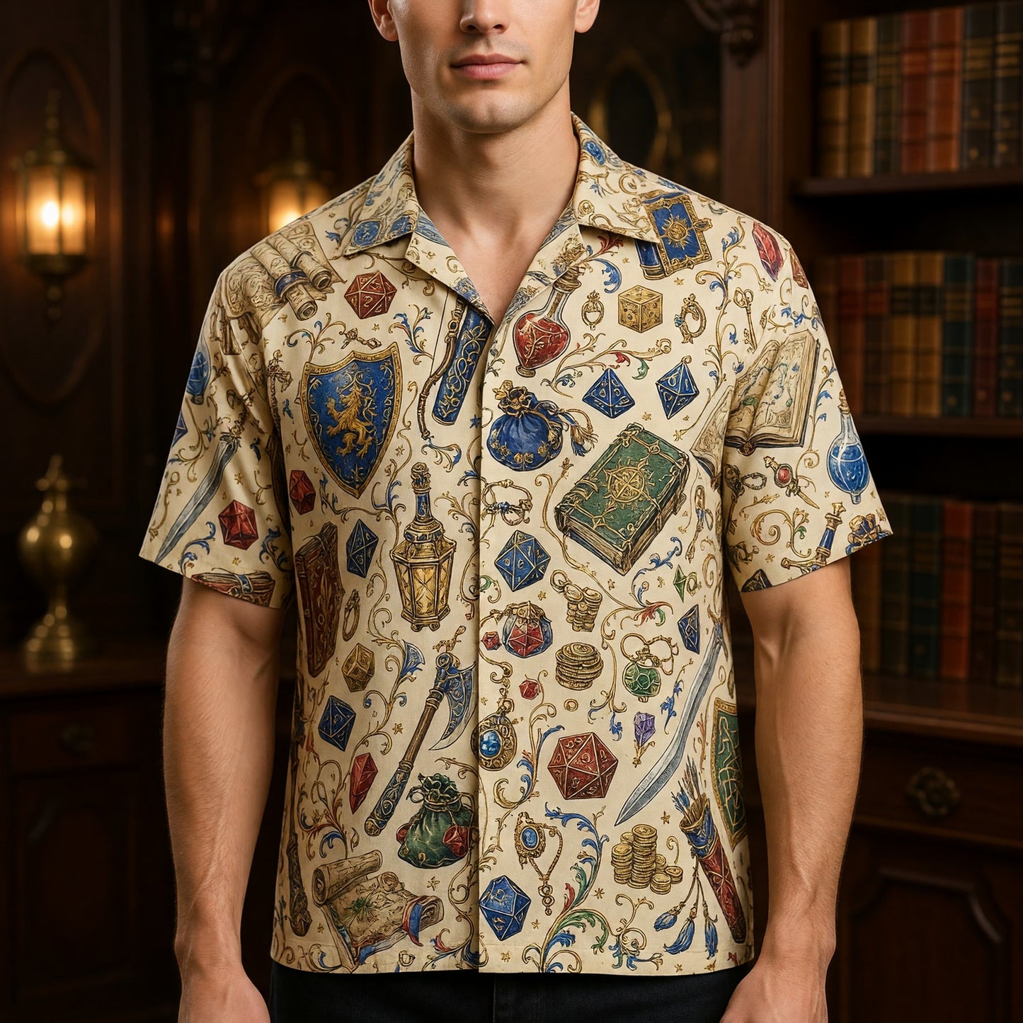 Fantasy Dungeon Hawaiian Shirt - Fantasy RPG Gaming Apparel