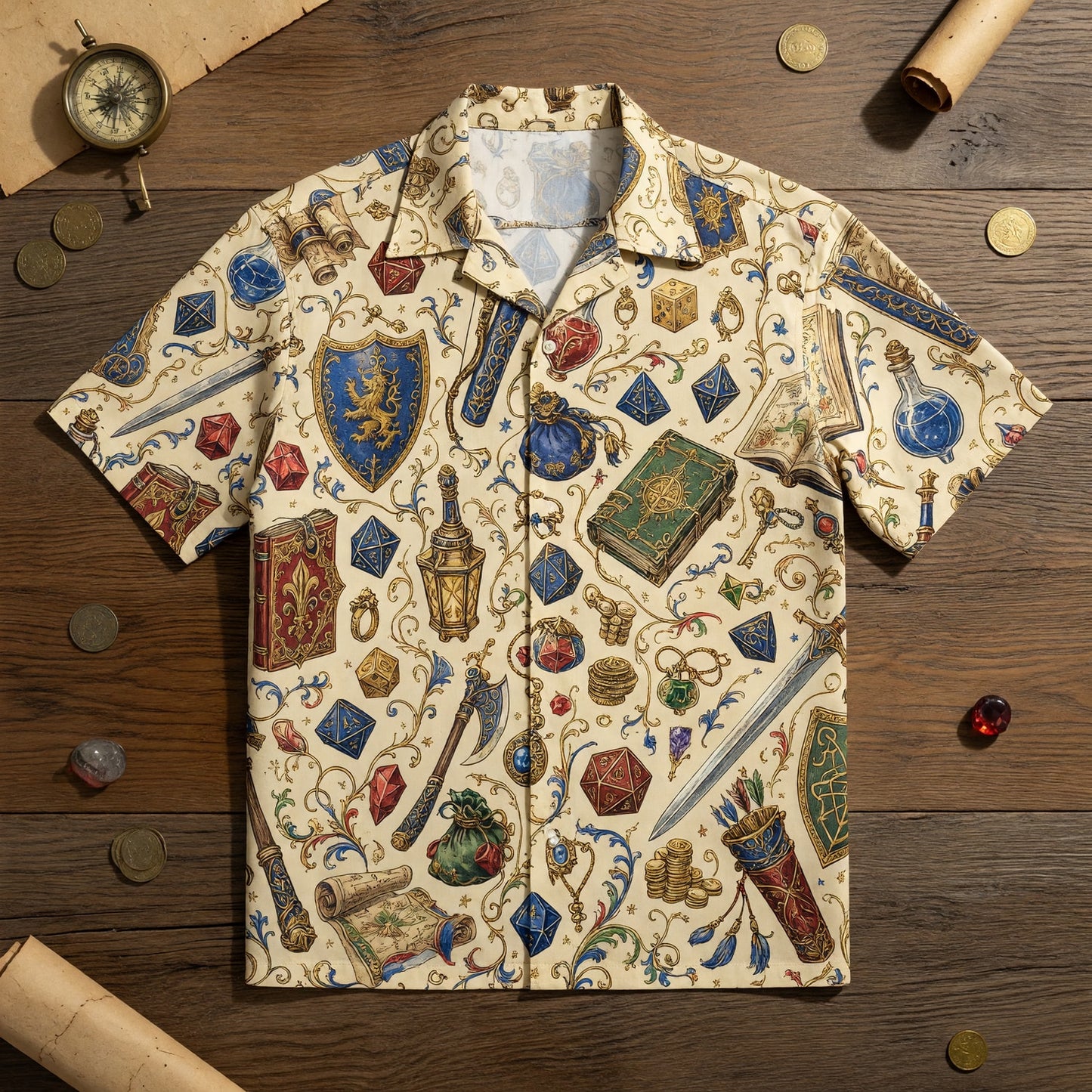 Fantasy Dungeon Hawaiian Shirt - Fantasy RPG Gaming Apparel