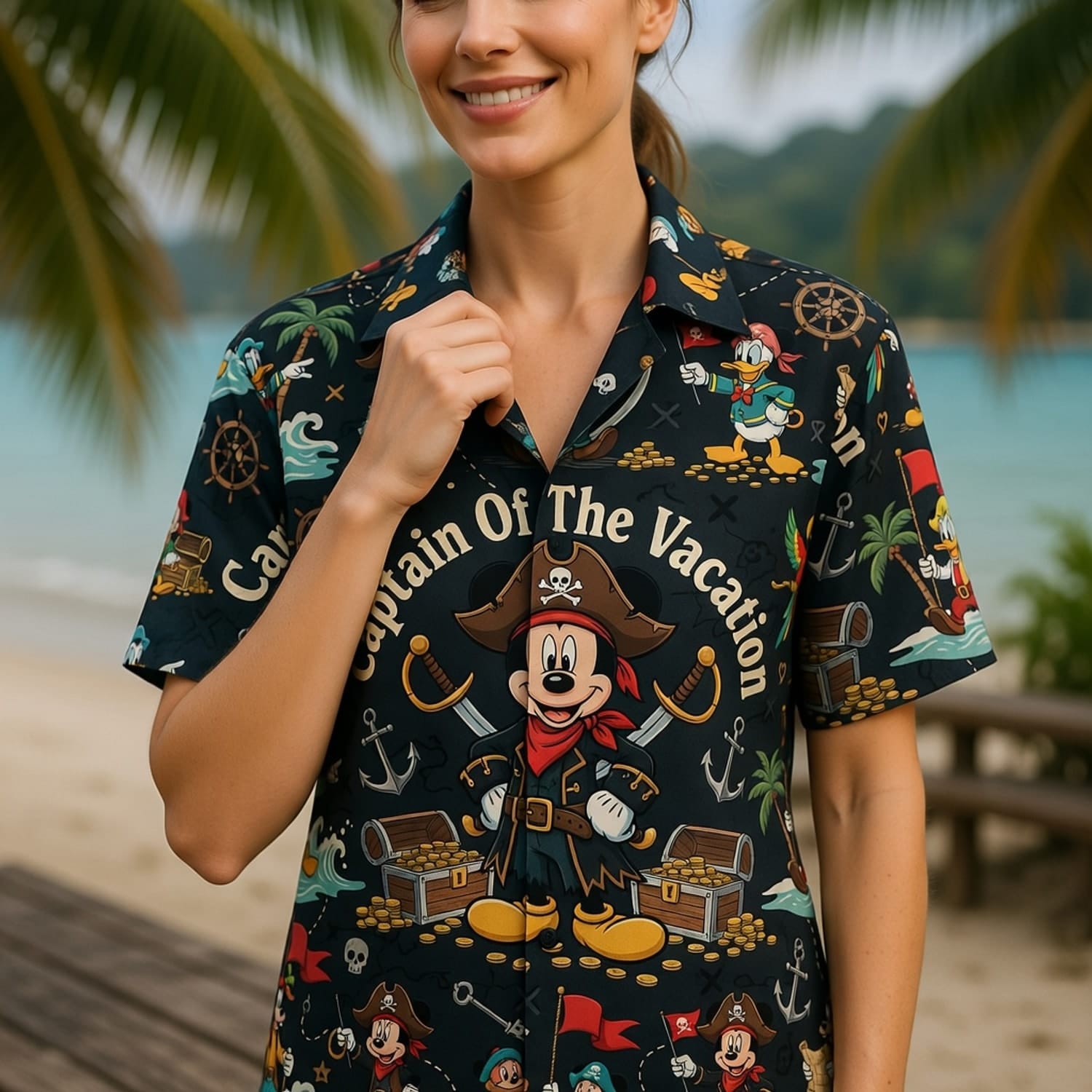 Pirate Mouse Hawaiian Shirt - Captain Of The Vacation