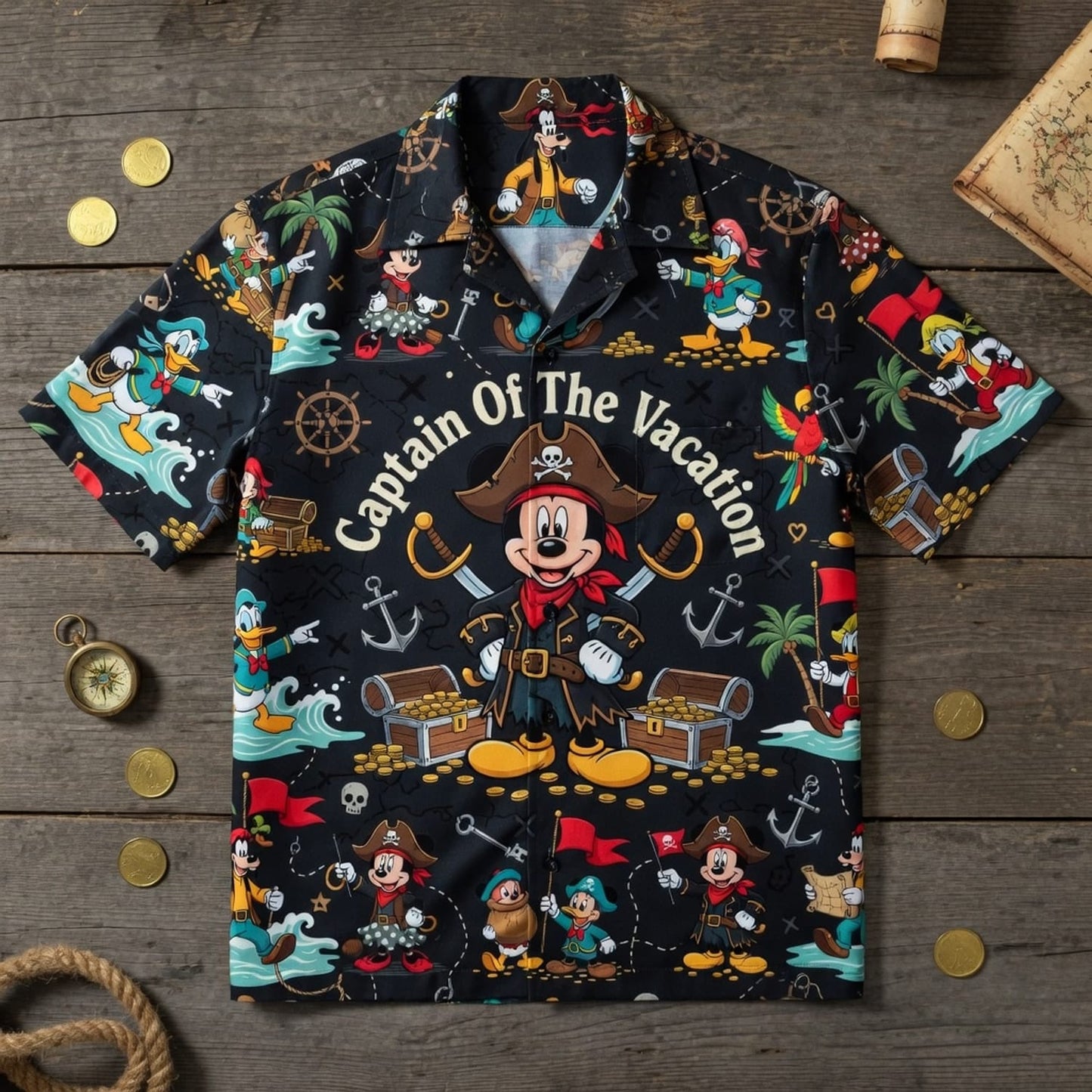 Pirate Mouse Hawaiian Shirt - Captain Of The Vacation