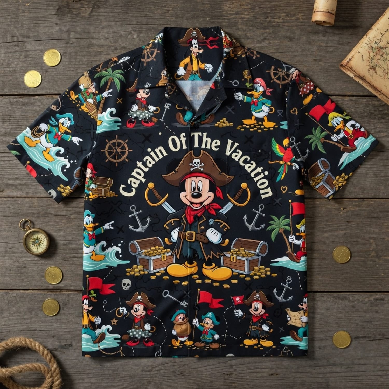 Pirate Mouse Hawaiian Shirt - Captain Of The Vacation