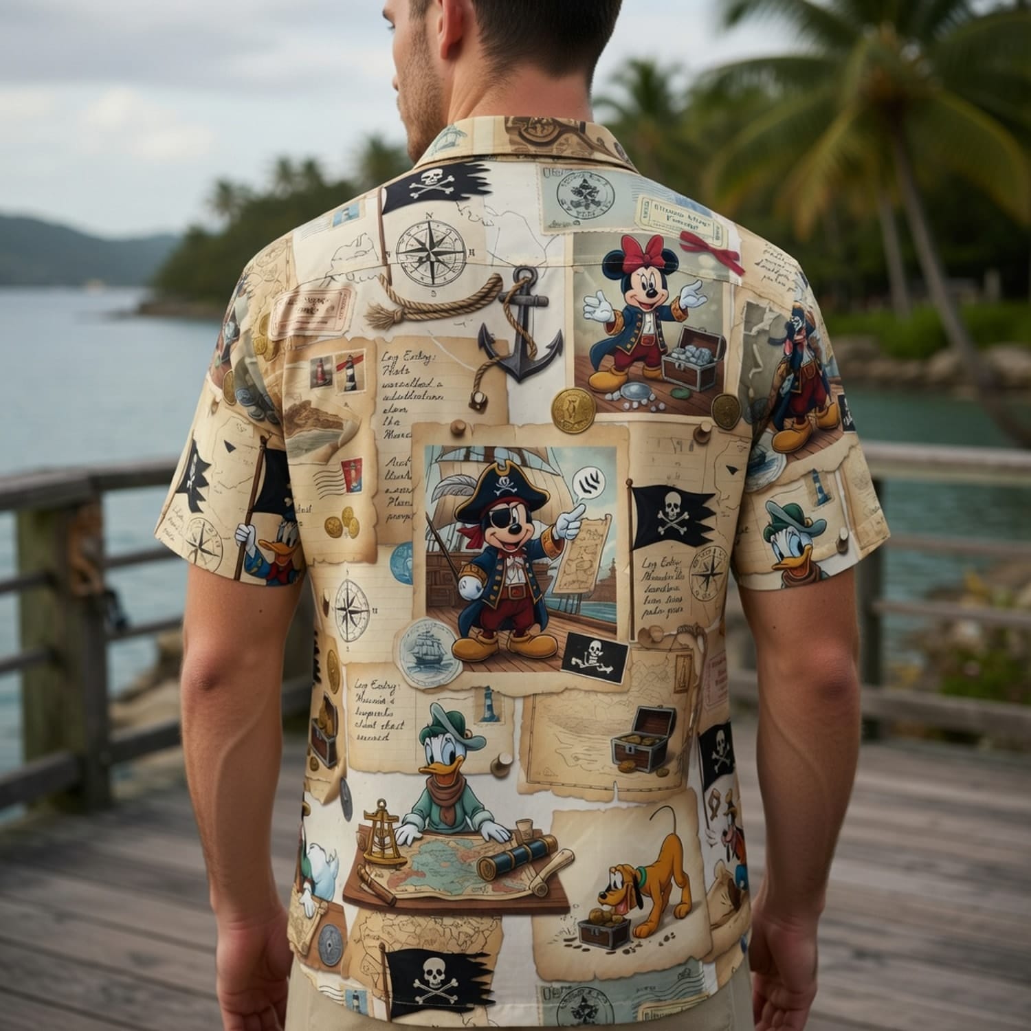 Pirate Treasure Hunt Mouse Duck Pup Premium Hawaiian Shirt