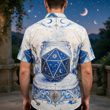Celestial D20 Hawaiian Shirt - Mystic Wizard Astrology Apparel