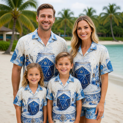 Celestial D20 Hawaiian Shirt - Mystic Wizard Astrology Apparel