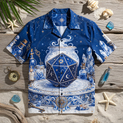 Celestial D20 Hawaiian Shirt - Mystic Wizard Astrology Apparel