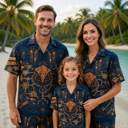 Fantasy Dungeon D20 Hawaiian Shirt - Fantasy RPG Dungeon Map Apparel