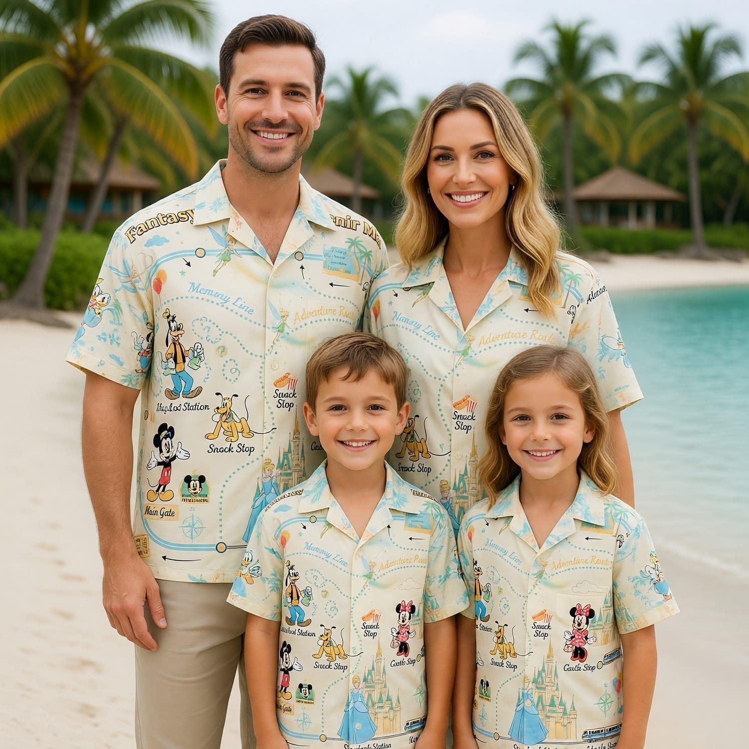Fantasy Transit Map Hawaiian Shirt - Souvenir Vacation Apparel