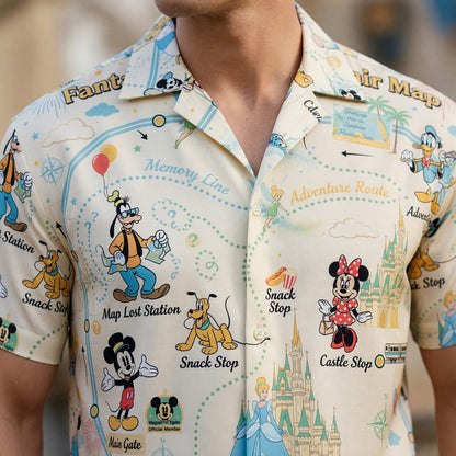 Fantasy Transit Map Hawaiian Shirt - Souvenir Vacation Apparel