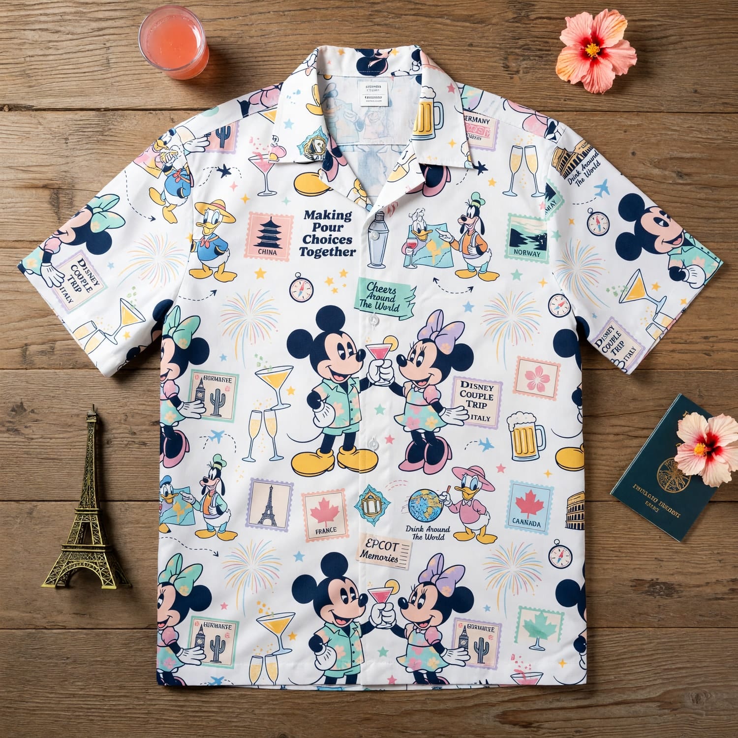 World Park Drink Around the World Hawaiian Shirt - Mouse Vacation