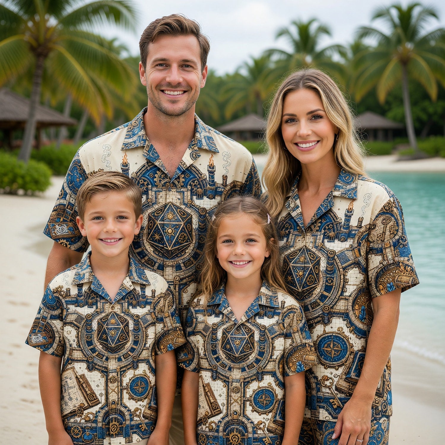 Steampunk Fantasy Dungeon Hawaiian Shirt - Fantasy RPG Map Design