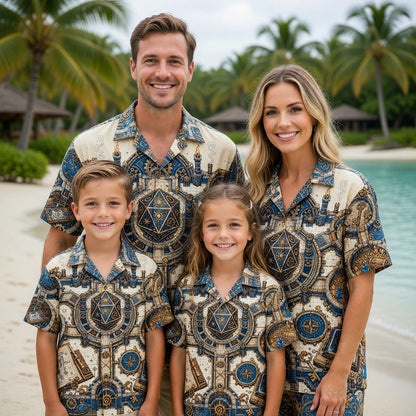 Steampunk Fantasy Dungeon Hawaiian Shirt - Fantasy RPG Map Design