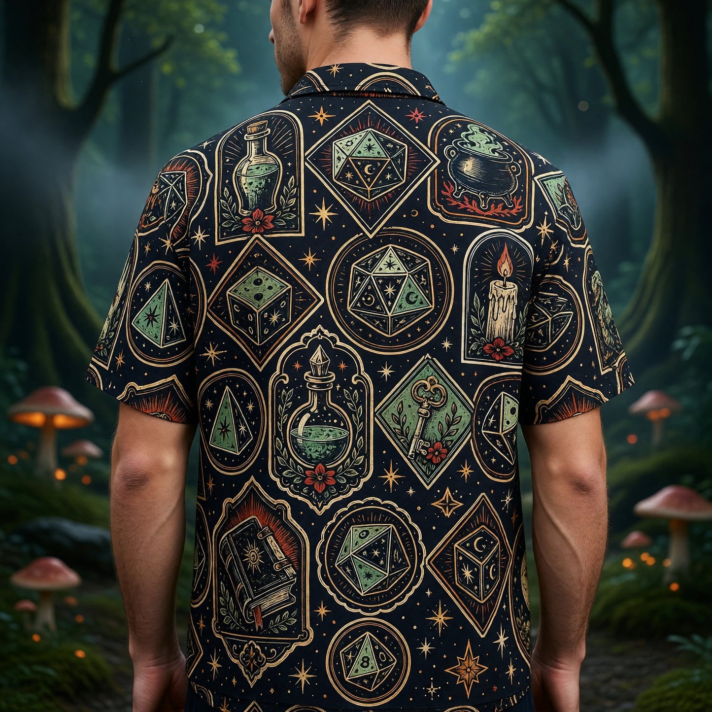 Occult Dice Hawaiian Shirt - Mystic RPG Streetwear