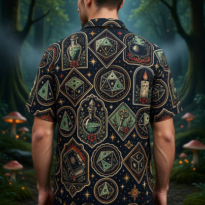 Occult Dice Hawaiian Shirt - Mystic RPG Streetwear