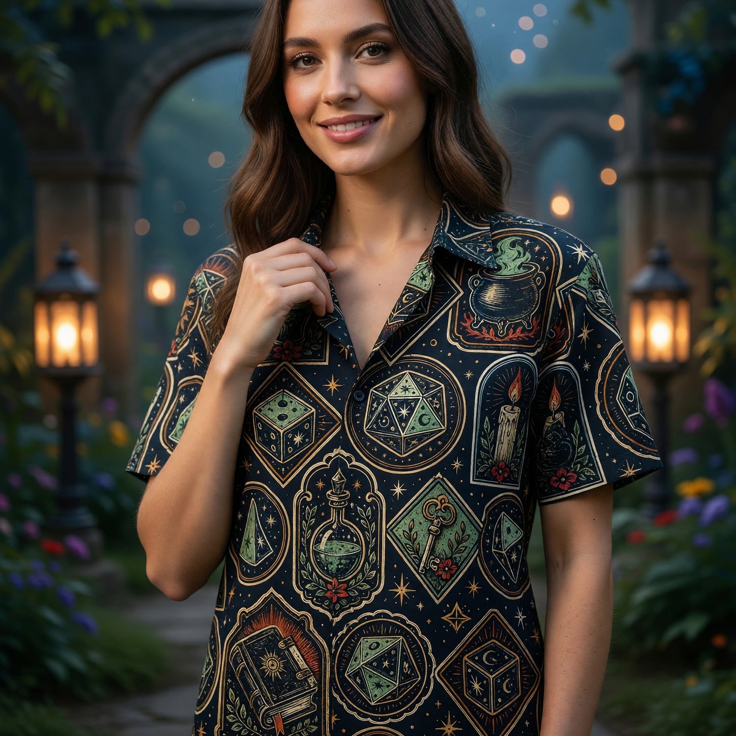 Occult Dice Hawaiian Shirt - Mystic RPG Streetwear