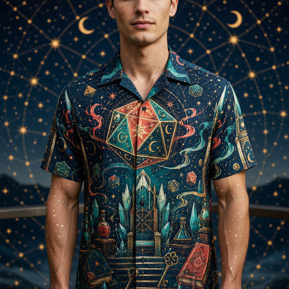 Fantasy Dungeon D20 Hawaiian Shirt - Wizard Fantasy Magic
