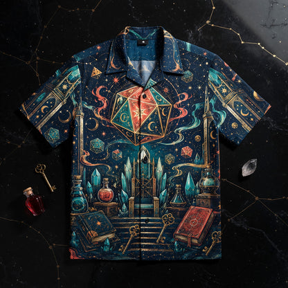 Fantasy Dungeon D20 Hawaiian Shirt - Wizard Fantasy Magic