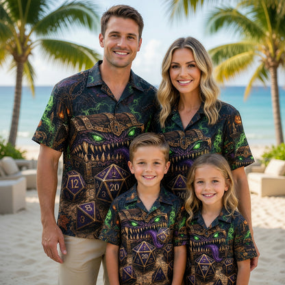 Mimic Chest Hawaiian Shirt - Gothic RPG Dice Halloween Apparel