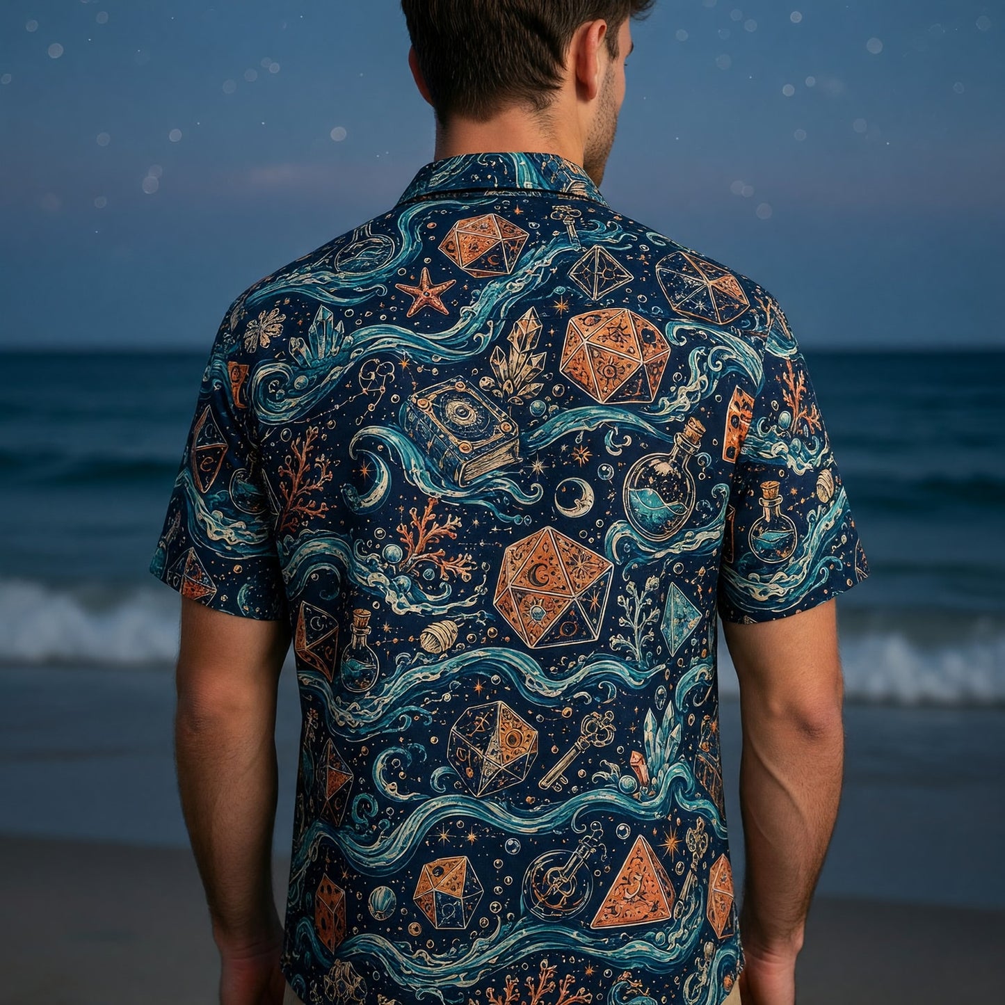 Ocean Dice Hawaiian Shirt - Fantasy Nautical RPG Apparel