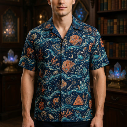 Ocean Dice Hawaiian Shirt - Fantasy Nautical RPG Apparel