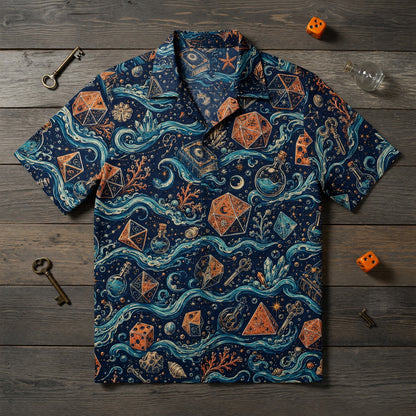 Ocean Dice Hawaiian Shirt - Fantasy Nautical RPG Apparel