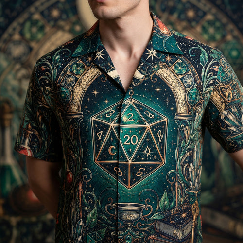 D20 Hawaiian Shirt - Fantasy RPG Mystical Apparel