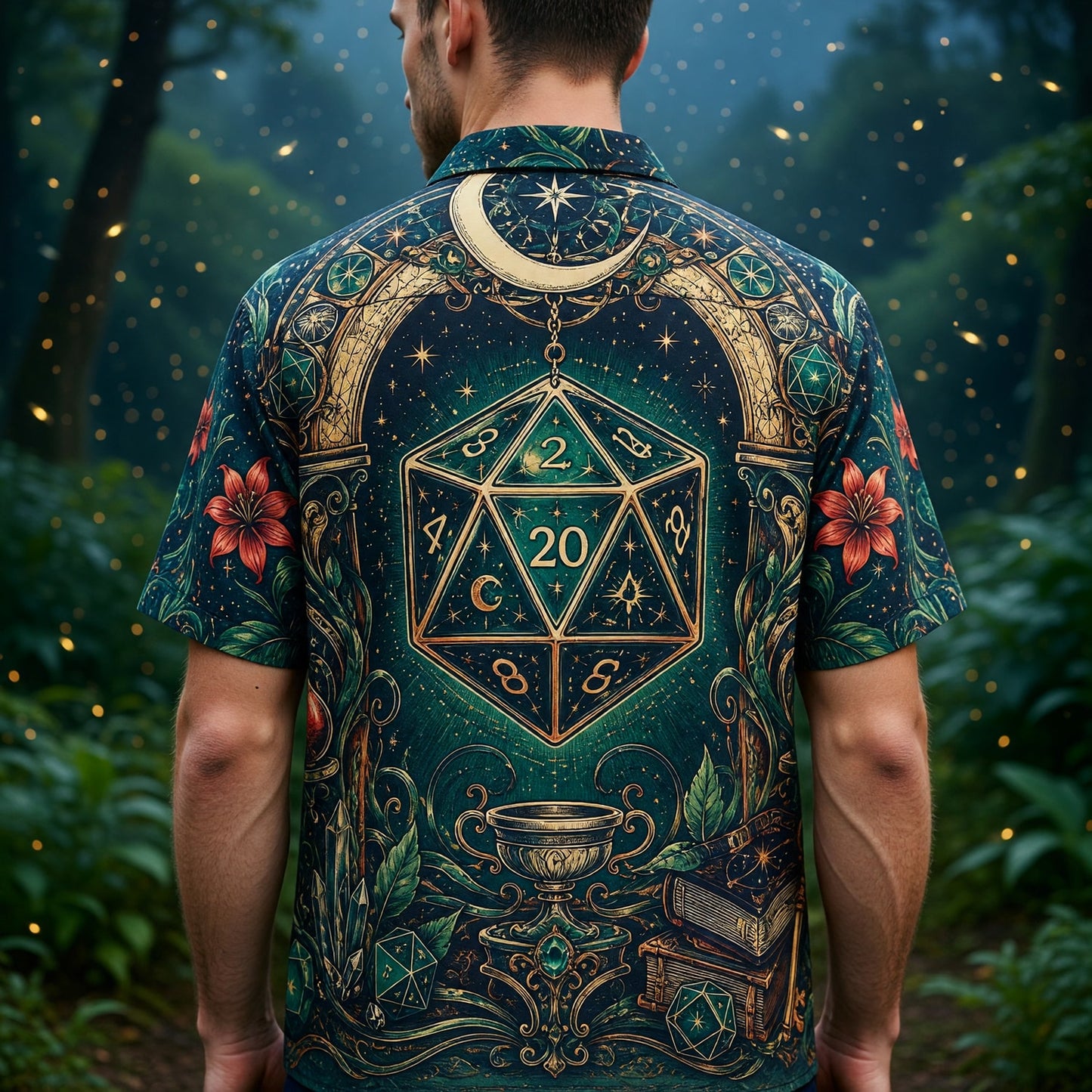 D20 Hawaiian Shirt - Fantasy RPG Mystical Apparel