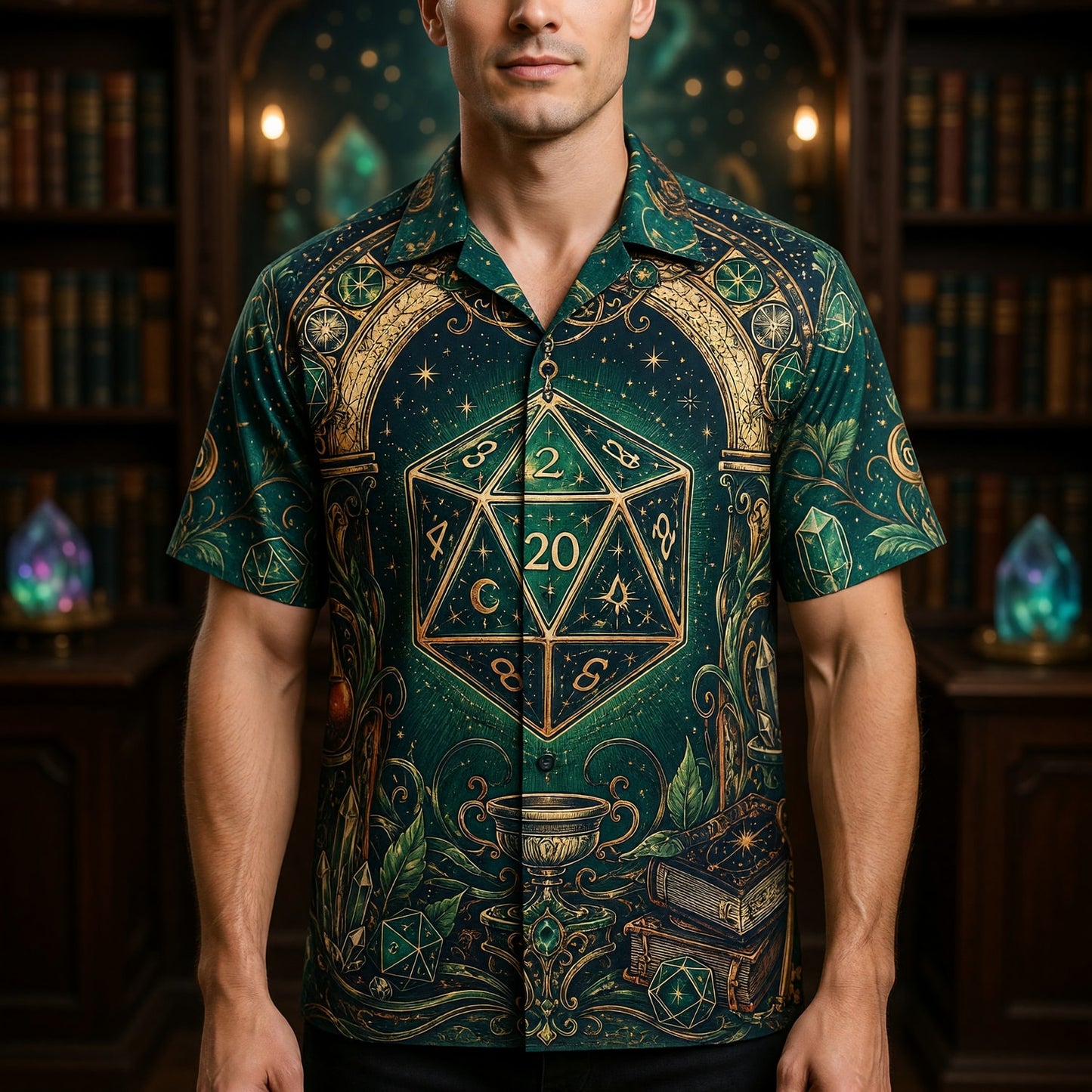 D20 Hawaiian Shirt - Fantasy RPG Mystical Apparel