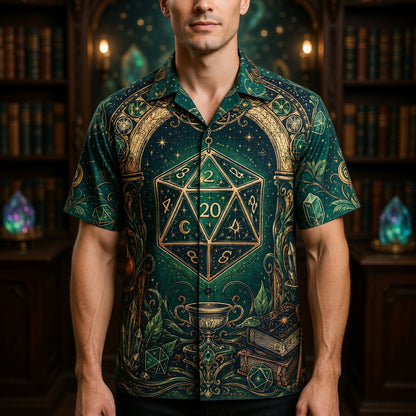 D20 Hawaiian Shirt - Fantasy RPG Mystical Apparel