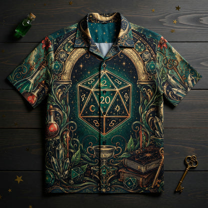 D20 Hawaiian Shirt - Fantasy RPG Mystical Apparel