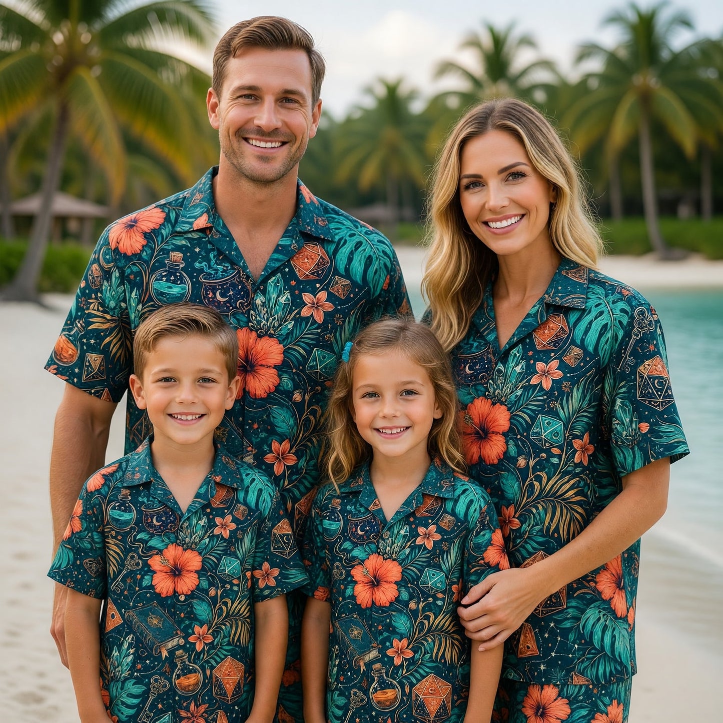 Fantasy Dungeon Dice Hawaiian Shirt - Mystic Crystal Tropical