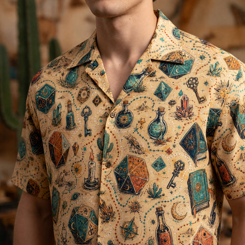 Dice Potion Hawaiian Shirt - Mystic Fantasy RPG Pattern