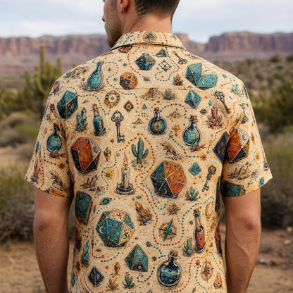 Dice Potion Hawaiian Shirt - Mystic Fantasy RPG Pattern