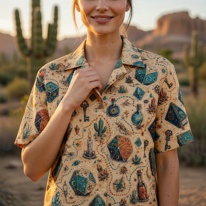 Dice Potion Hawaiian Shirt - Mystic Fantasy RPG Pattern