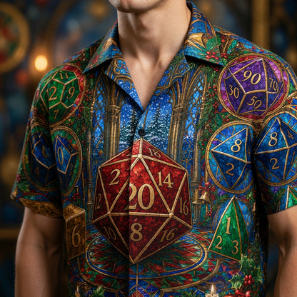 Christmas Dice Hawaiian Shirt - Holiday RPG Gaming Apparel