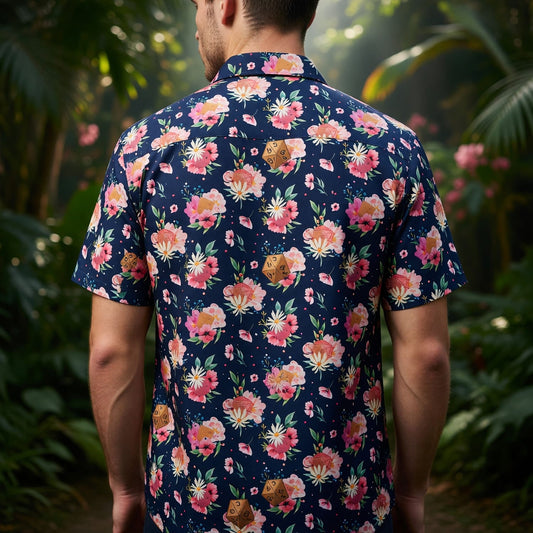Floral Hawaiian Shirt - Dungeons Dragons Dice Pattern