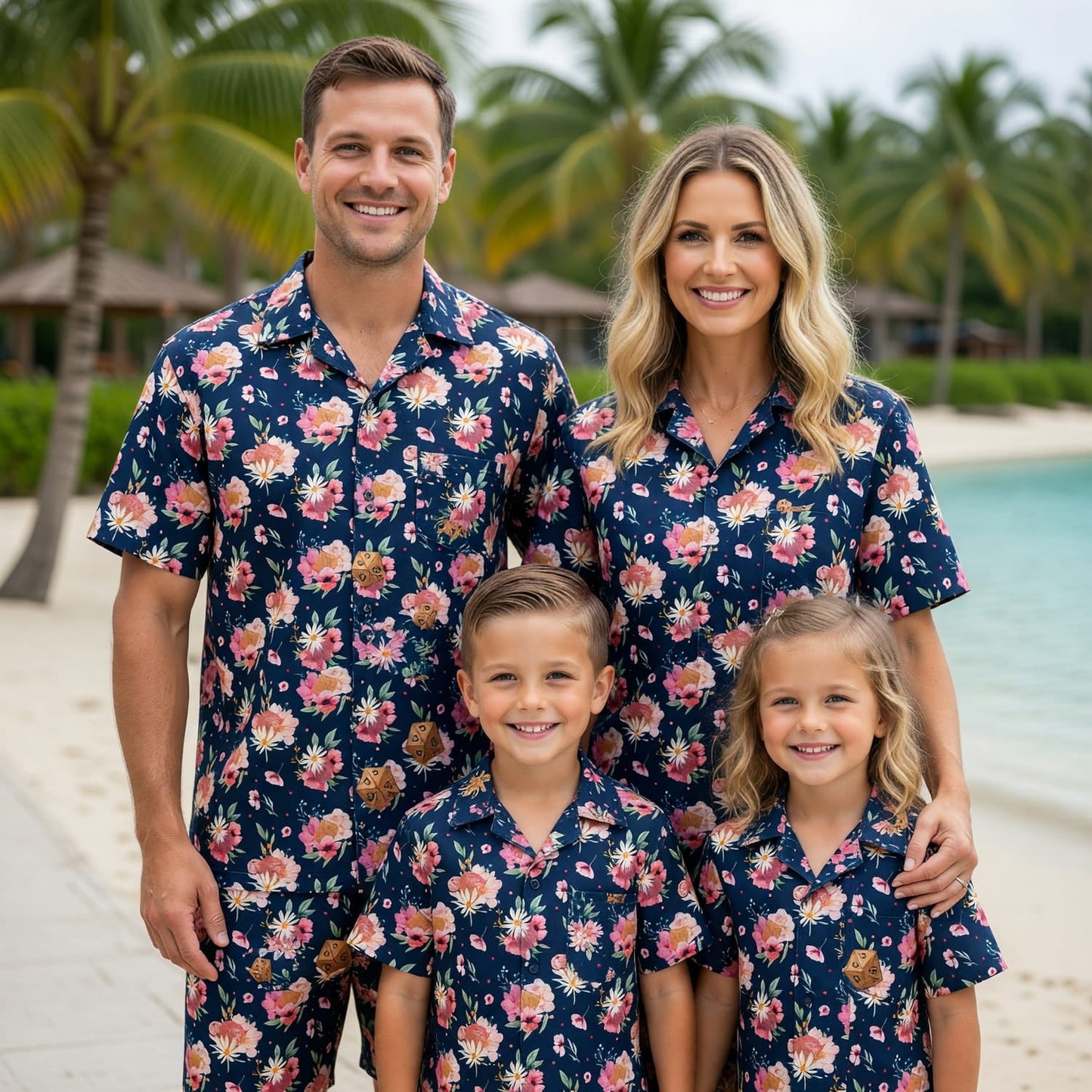 Floral Hawaiian Shirt - Dungeons Dragons Dice Pattern